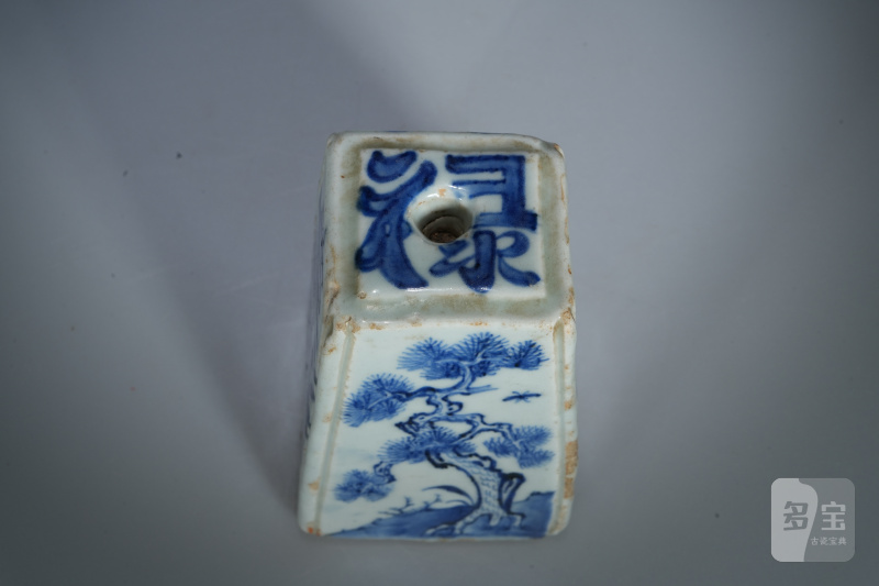 明 青花福禄寿烛台 - 图3